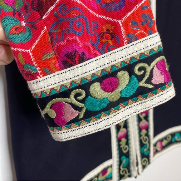 Anthropologie Elevenses Satsuma Embroidered Patchwork Jacket Coat Rare Size 4 - Picture 5 of 16